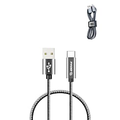 Esoulk USB A-C Braided Charging Cable (SILVER) (3ft) (30W) (Only Ground Shipping)