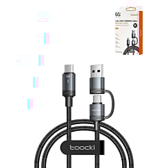Toocki USB A+C to C Fast Charging Data Cable (6ft) (GRAY) (60W) (Only Ground Shipping)