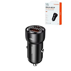 Toocki PD USB C+A Car Charger (BLACK) (48W) (Only Ground Shipping)