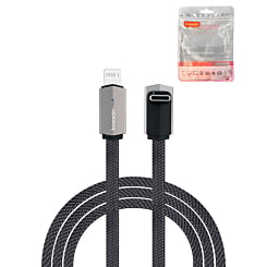 Toocki Car Series USB C-L Non-MFI Thick Braided Fast Charging Data Cable (GRAY) (20W) (3ft) (Only Ground Shipping)