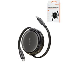 Toocki USB C-C Retractable Super Fast Charging Data Cable (BLACK) (100W) (3ft) (Only Ground Shipping)