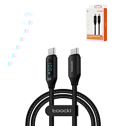 Toocki USB C-C Super Fast Charging Data Cable w/ Display (BLACK) (100W) (6ft) (Only Ground Shipping)