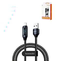 Toocki USB A-L Non-MFI Fast Charging Data Cable w/ Display (BLACK) (12W) (6ft) (Only Ground Shipping)