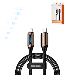 Toocki USB C-L Non-MFI Fast Charging Data Cable w/ Display (BROWN) (20W) (6ft) (Only Ground Shipping)