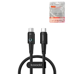Toocki C-C Data Transfer Cable with LED Light (60W) (BLACK) (1ft) (Only Ground Shipping)