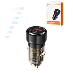 Toocki PD USB C+A Transparent Car Charger (BLACK) (75W) (Only Ground Shipping)