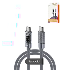 Toocki USB C-C Super Fast Charging Data Cable w/ Display (GRAY) (60W) (6ft) (Only Ground Shipping)