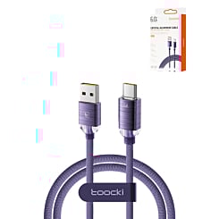 Toocki USB A-C Crystal Fast Braided Charging Data Cable (PURPLE) (66W) (6ft) (Only Ground Shipping)