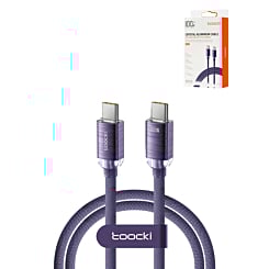 Toocki USB C-C Crystal Fast Braided Charging Data Cable (PURPLE) (100W) (6ft) (Only Ground Shipping)