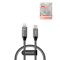 Toocki USB C-L Crystal Fast Braided Charging Data Cable (BLACK) (20W) (3ft) (Only Ground Shipping)