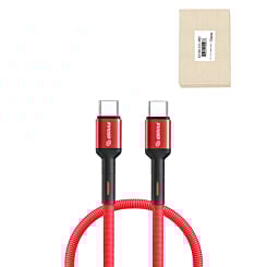 Esoulk USB C-C Braided Charging Cable (RED) (4ft) (30W) (Only Ground Shipping)