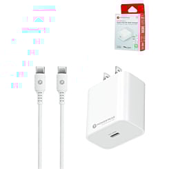 PowerPeak - Ultra Fast Wall Charger w/ USB C-C Cable (WHITE) (6ft) (30W) (Only Ground Shipping)