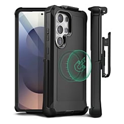xBase by PowerPeak -  Magsafe Heavy Duty Case w/ Clips - BLACK for Galaxy S25 Ultra (Only Ground Shipping)