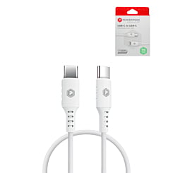 PowerPeak ECONOMY USB C-C Cable (WHITE) (3ft) (60W) (Only Ground Shipping)