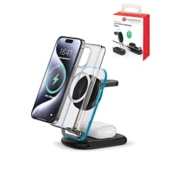 PowerPeak 3 in 1 Folding MagCharge Wireless Charging Station (15W) (BLACK) (Only Ground Shipping)