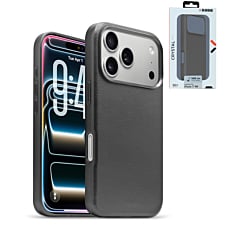 xBase by PowerPeak - Leather Magsafe Case for iPhone 17 Pro Max - BLACK (Only Ground Shipping)