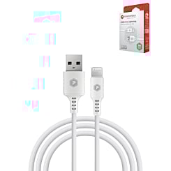 PowerPeak ECONOMY - Type A to L Cable NON MFI (WHITE) (3ft) (Only Ground Shipping)
