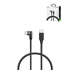 Esoulk Right Angle USB C-C Charging Cable (60W) (3ft) (BLACK) (Only Ground Shipping)
