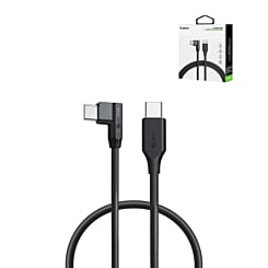 Esoulk Right Angle USB C-C Charging Cable (60W) (3ft) (BLACK) (Only Ground Shipping)