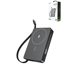 Esoulk Built-In Cable Magnetic Power Bank (10000mAh / 18W) (BLACK) (Only Ground Shipping)