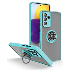 Galaxy A13 5G Hard PC Rear / Soft TPU Colorful Border Case with I - ring Holder - LIGHT BLUE (Only Ground Shipping)
