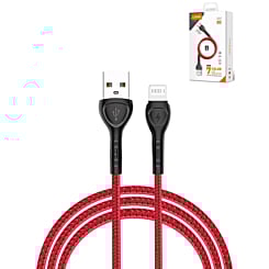 LDNIO LS481 USB A-L Non-MFI Fast Charging Data Cable (RED) (6ft) (12W) (Only Ground Shipping)