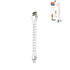 LDNIO LS50 USB A-L Non-MFI TPE Bracelet Charging Cable (WHITE) (0.5ft) (12W) (Only Ground Shipping)