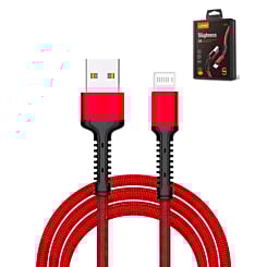 LDNIO LS63 USB A-L Non-MFI Fast Charging Data Cable (RED) (3ft) (12W) (Only Ground Shipping)
