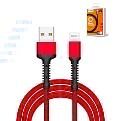 LDNIO LS64 USB A-L Non-MFI Braided Charging Data Cable (RED) (6ft) (12W) (Only Ground Shipping)
