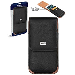 EVO 5.5" Vertical Texture Leather Pouch - BLACK (Only Ground Shipping)