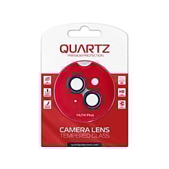 Buy the QUARTZ HD tempered glass with metal ring for the iPhone 14 or 14 Plus back camera — in Black.