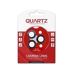 Grab the wholesale deals on the QUARTZ HD tempered glass with metal ring for the iPhone 14 Pro and 14 Pro Max back camera in Black.
