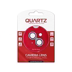 Order the Quartz HD Tempered Glass with Metal Ring for the White iPhone 16 and 16 Plus Back Camera.