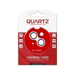 Order the Quartz HD Tempered Glass in White for iPhone 13 and 13 Mini Back Camera with Glitter Diamond Camera Lens.

