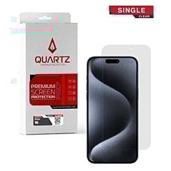 Stock up on the QUARTZ clear tempered glass for iPhone 16 in a single pack.