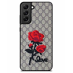 Galaxy S24FE Double Injection Rose Design Leather Case - CREAM (Only Ground Shipping)