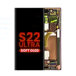 OLED Assembly with Frame for Galaxy S22 Ultra (S908) (BURGUNDY) (Aftermarket OLED)
