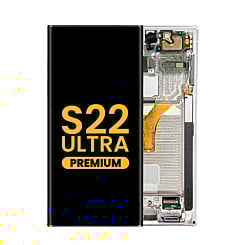 OLED Assembly with Frame for Galaxy S22 Ultra (S908) (PHANTOM WHITE) (Premium)
