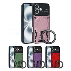 Shockproof Ring Holder Phone Case - BLACK for iPhone 17 (Only Ground Shipping)