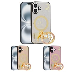 Wireless Charging Luxury Diamond Shiny Cases with Ring for iPhone 17 (Only Ground Shipping)