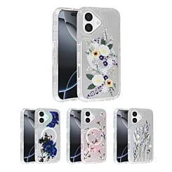Flower Design Transparent Case w/ Wireless Charger for iPhone 17 (Only Ground Shipping)