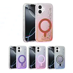 Wireless Charging Protective Glitter Liquid Bumper Case for iPhone 17 (Only Ground Shipping)