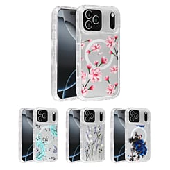 Flower Design Transparent Case w/ Wireless Charger for iPhone 17 PRO (Only Ground Shipping)