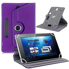 Universal 7"  360 Degree Rotating Leather Swivel Stand Case- PURPLE (Only Ground Shipping)