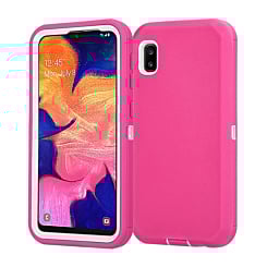 Heavy Duty Case for Galaxy A10E (HOT PINK & WHITE) (Only Ground Shipping)
