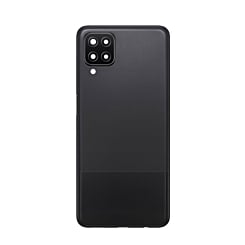 Back Glass with Camera Lens and Adhesive for Galaxy A12 (A125 / 2020) (NO LOGO) (BLACK)