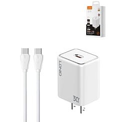 LDNIO A1508C QC3.0+PD USB-C Wall Charger /w USB C-C Cable (30W) (3ft) (Only Ground Shipping)