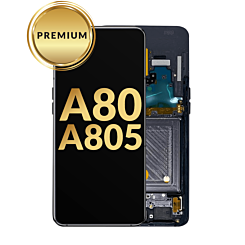 OLED Assembly with Frame for Galaxy A80 (A805 / 2019) (PHANTOM BLACK) (Premium)