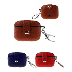 AirPods Pro (2nd Gen) Hard Leather Case w/Metal Hook