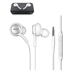 AKG Galaxy S10 Stereo Headphones with Microphone and Volume Buttons (White) (Only Ground Shipping)